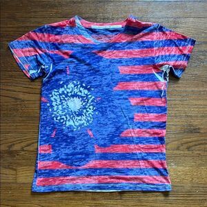 Before + Again Purple, Red & White Floral, Striped and Polka Dot T-shirt